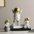 Astronaut Spaceman Statue Ornament Home Office Desktop Figurine Decors Set of 3 - Golden - Vanshglobal